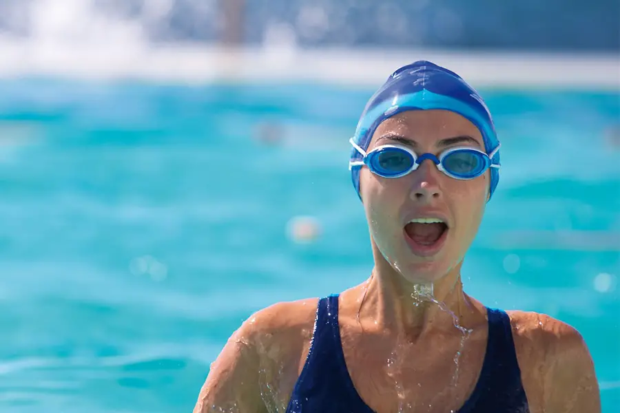 swimming with goggles